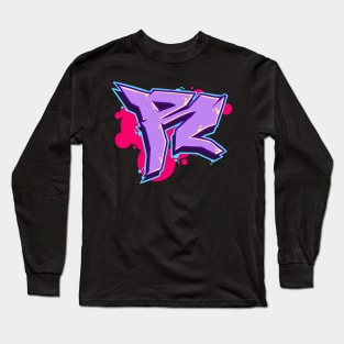 Letter R - Graffiti Street Art Style Long Sleeve T-Shirt